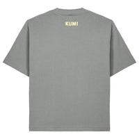OPC Oversize T-Shirt gris de algodón orgánico con logo KUMI en la espalda – vista posterior