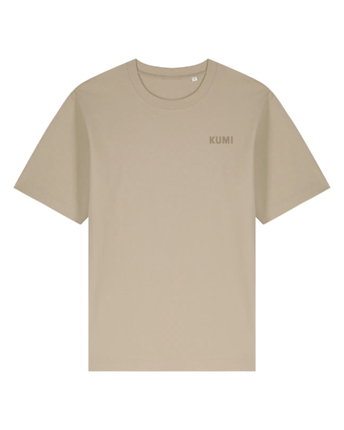 Camiseta color beige KUMI T-Shirt de algodón orgánico – vista frontal