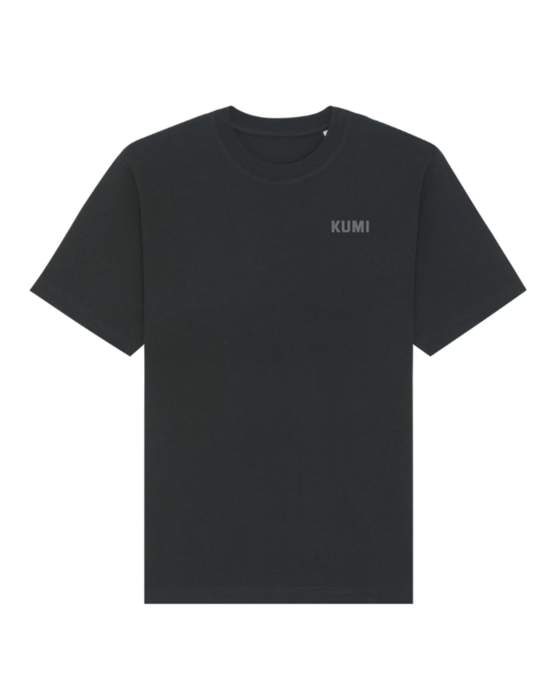 Camiseta color negro KUMI T-Shirt de algodón orgánico – vista frontal
