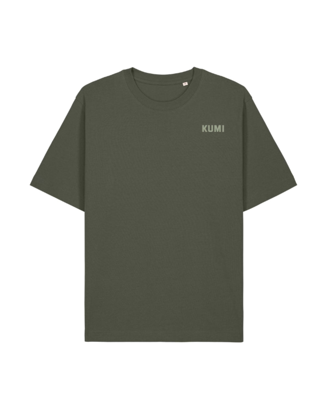 Camiseta color khaki KUMI T-Shirt de algodón orgánico – vista frontal